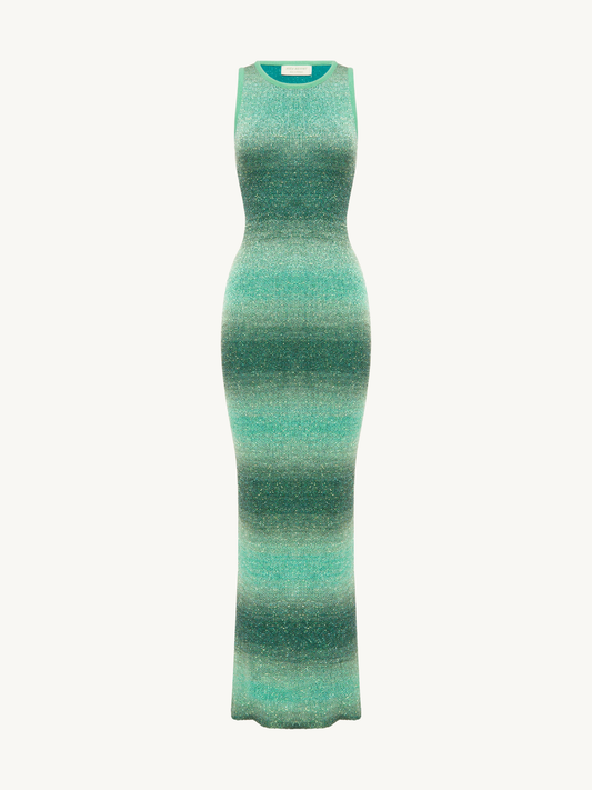 Natalia Ombre Dress - Palm Green Sequin