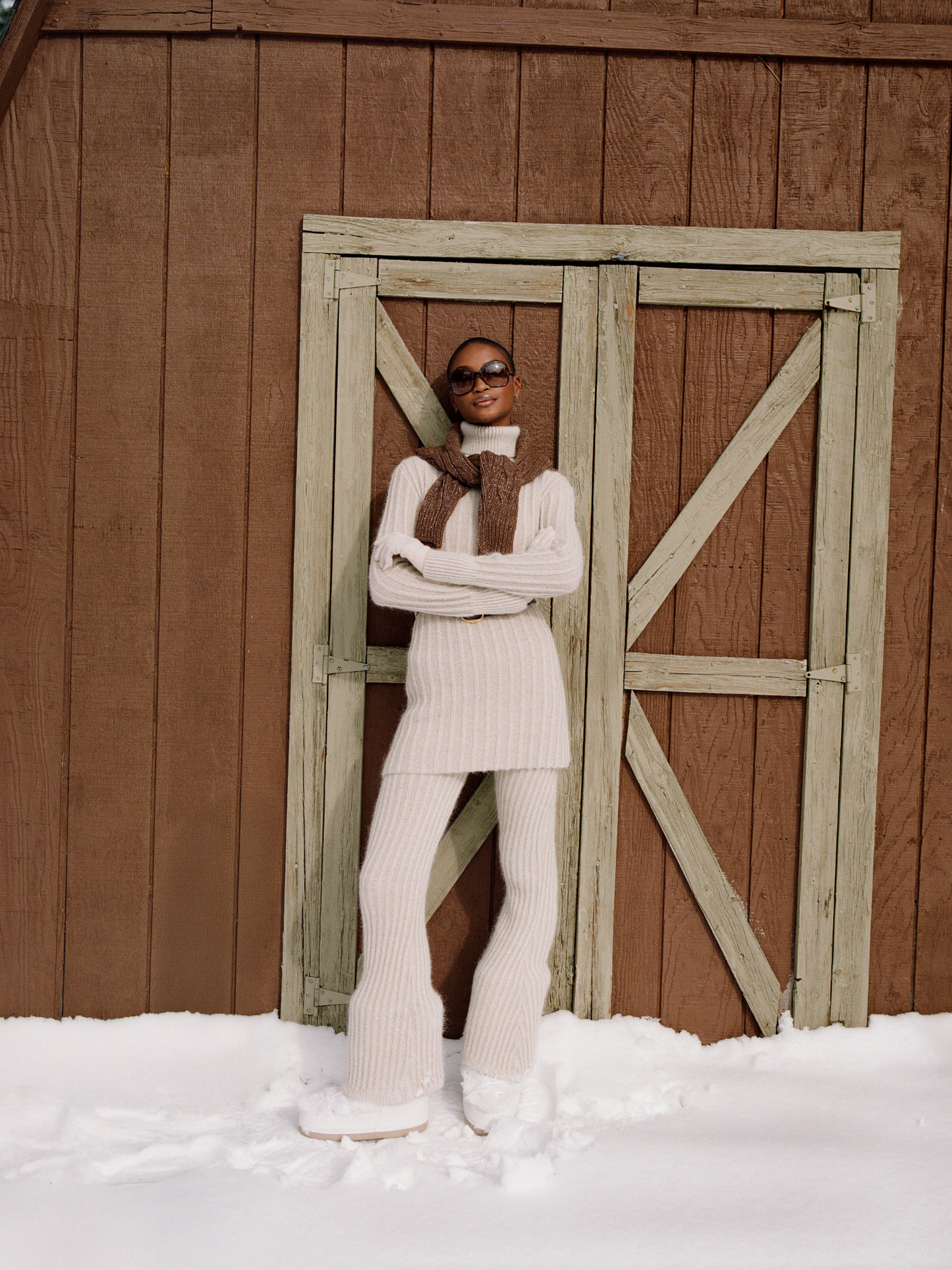 Diana Knitted Leggings - Snow Shimmer