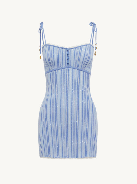 Maribel Mini Dress - Sea Mist/Sailor Blue Stripe