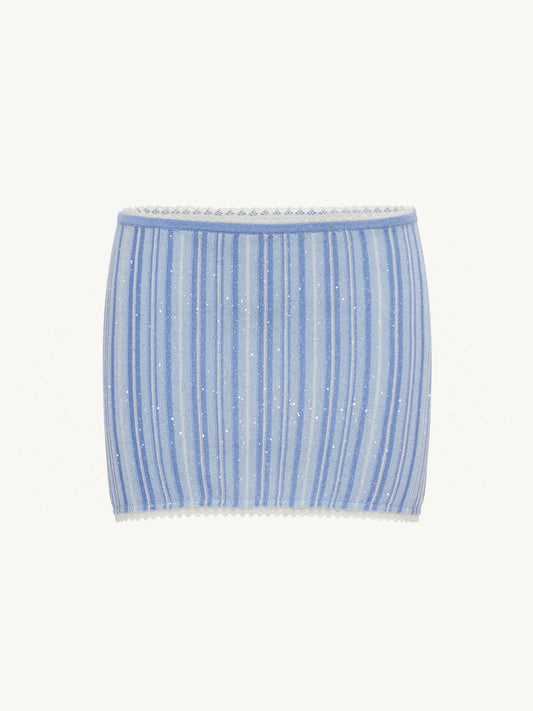 Cleo Mini Skirt - Sea Mist/Sailor Blue Stripe