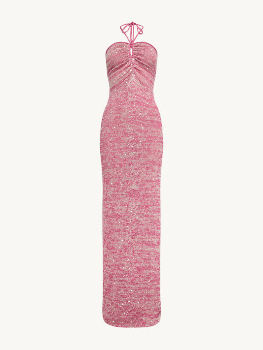 Olivia Halter Dress - Hydrangea Pink Sequin
