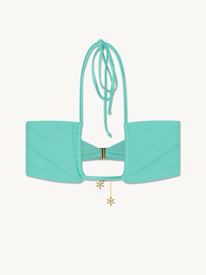 Brianna Halter Bikini Top  - Swimming Pool Blue