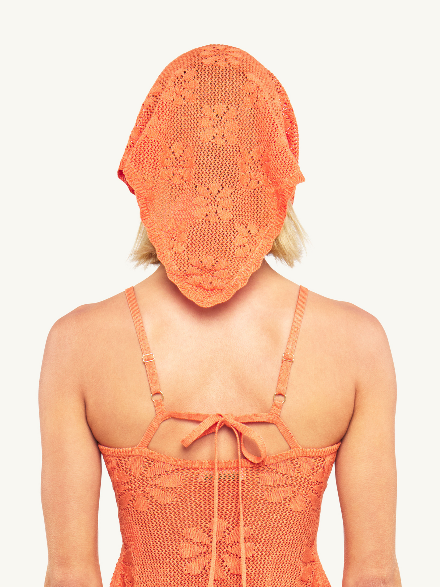 Bruna Crochet Bandana - Tangerine