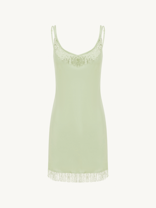 Eliana Beaded Mini Dress - Seafoam