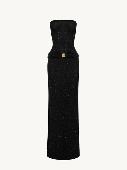 Gisele Dress - Black/Silver Sequin