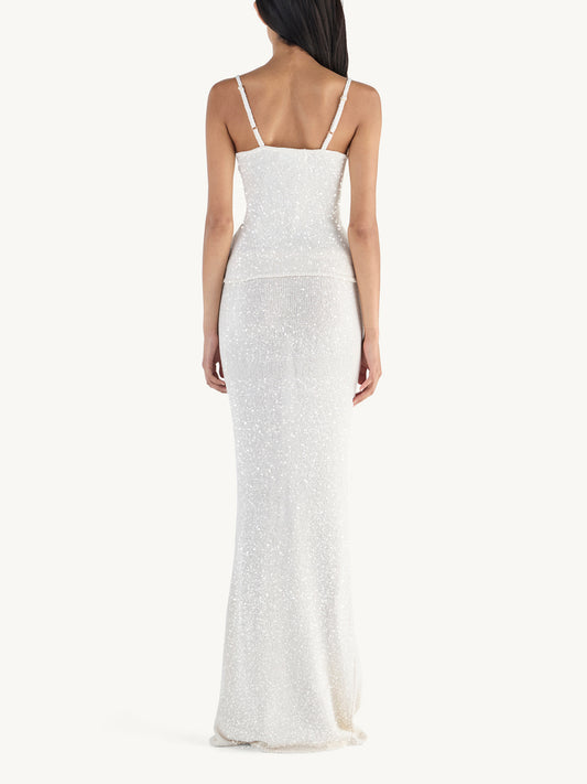 Carolina Embroidered Skirt - Star White Sequin