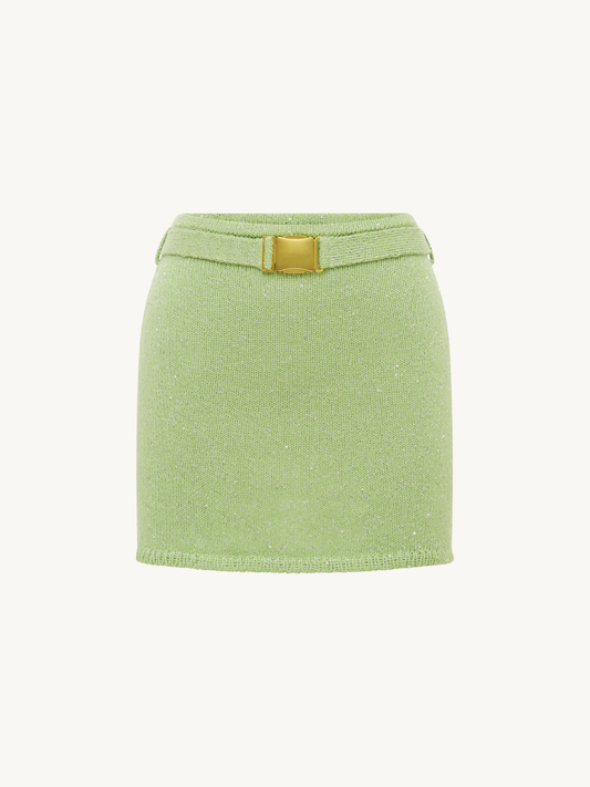 Ana Belted Mini Skirt - Seafoam