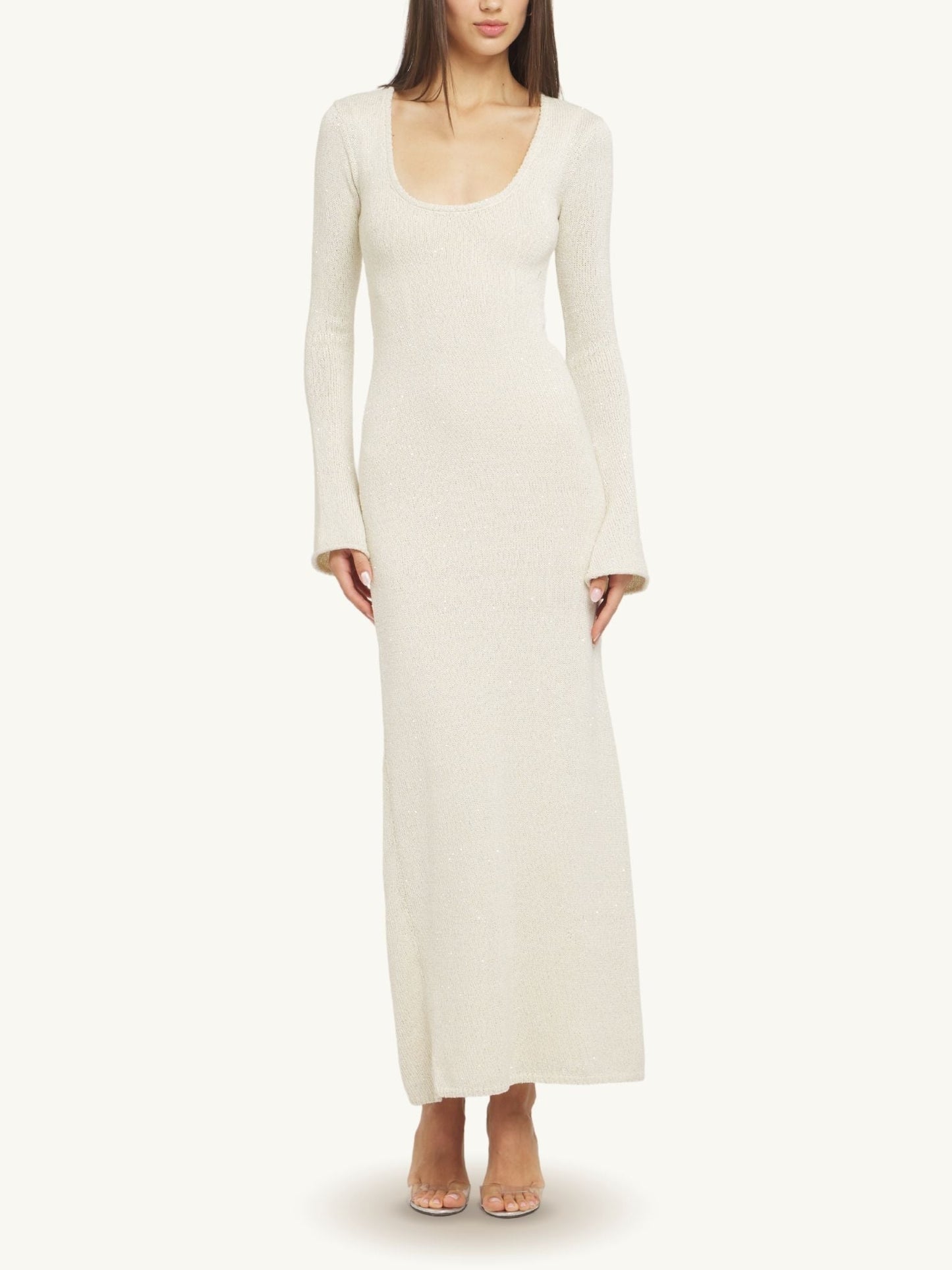 Ella Long Sleeve Dress - Snow Sequin