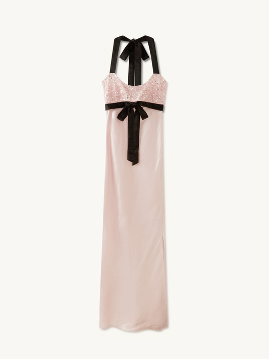 Eloise Hand Beaded Dress - Bon Bon Pink