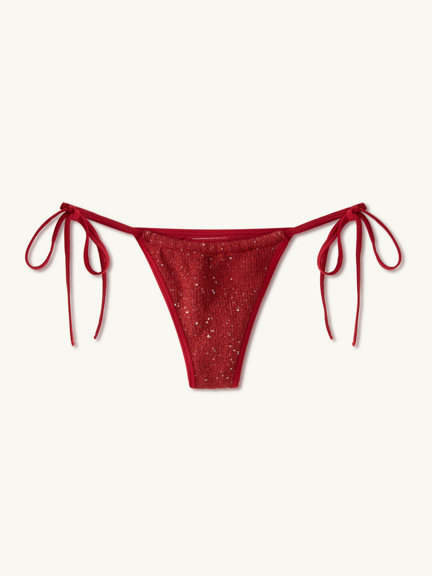 Mia Knitted Bikini Bottom - Wine