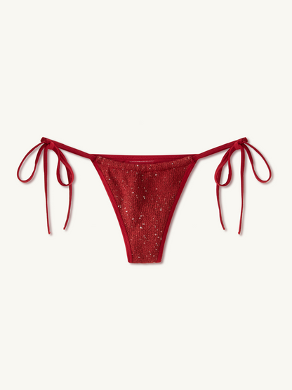 Mia Knitted Bikini Bottom - Wine