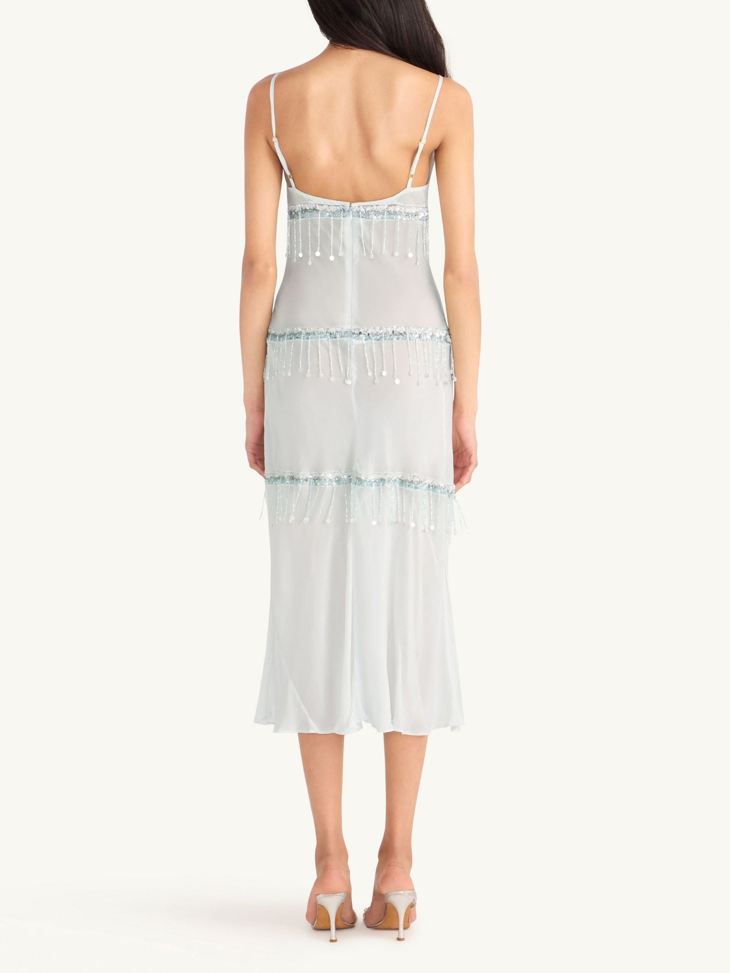 Layla Hand Beaded Dress - Ice Blue