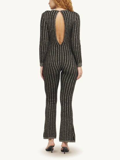 Gigi Jumpsuit - Black/Gold Shimmer