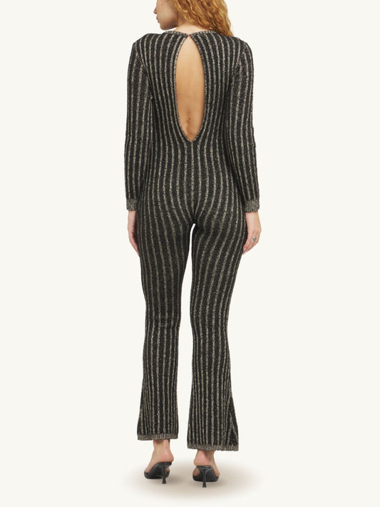 Gigi Jumpsuit - Black/Gold Shimmer