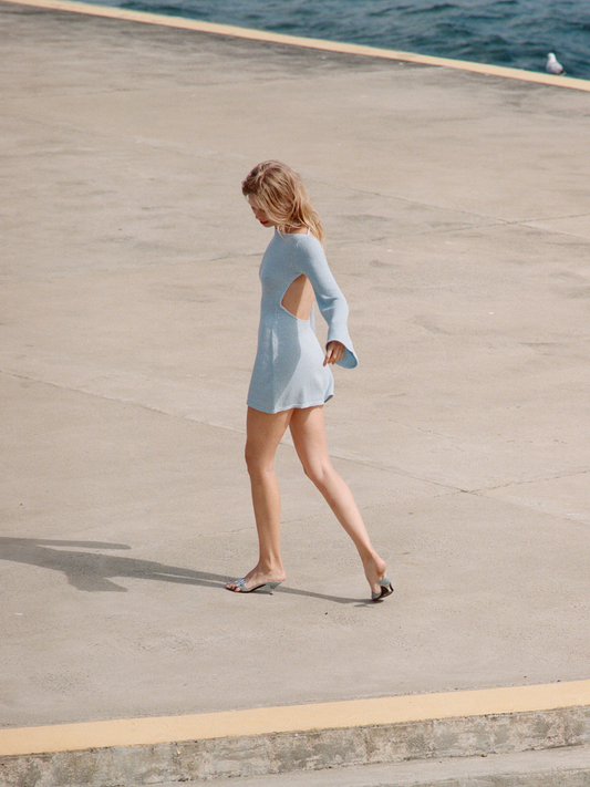 Audette Mini Dress - Ice Blue Sequin