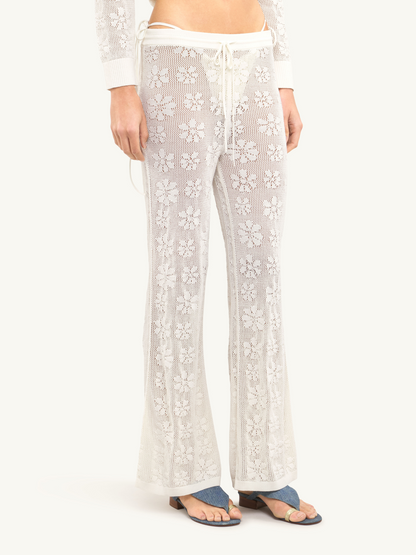 Delilah Crochet Pant - Salt