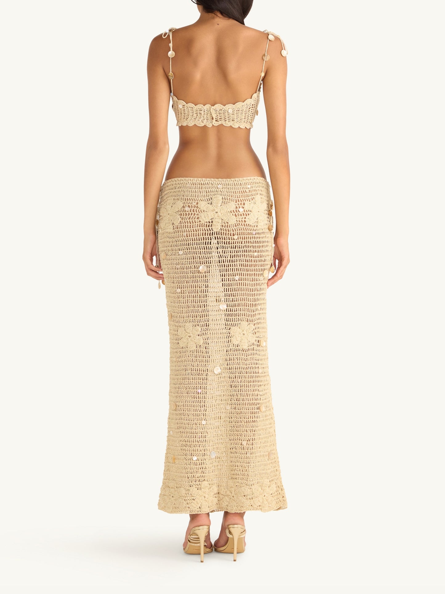 Charlotte Hand Crochet Bralette - Sand Shimmer