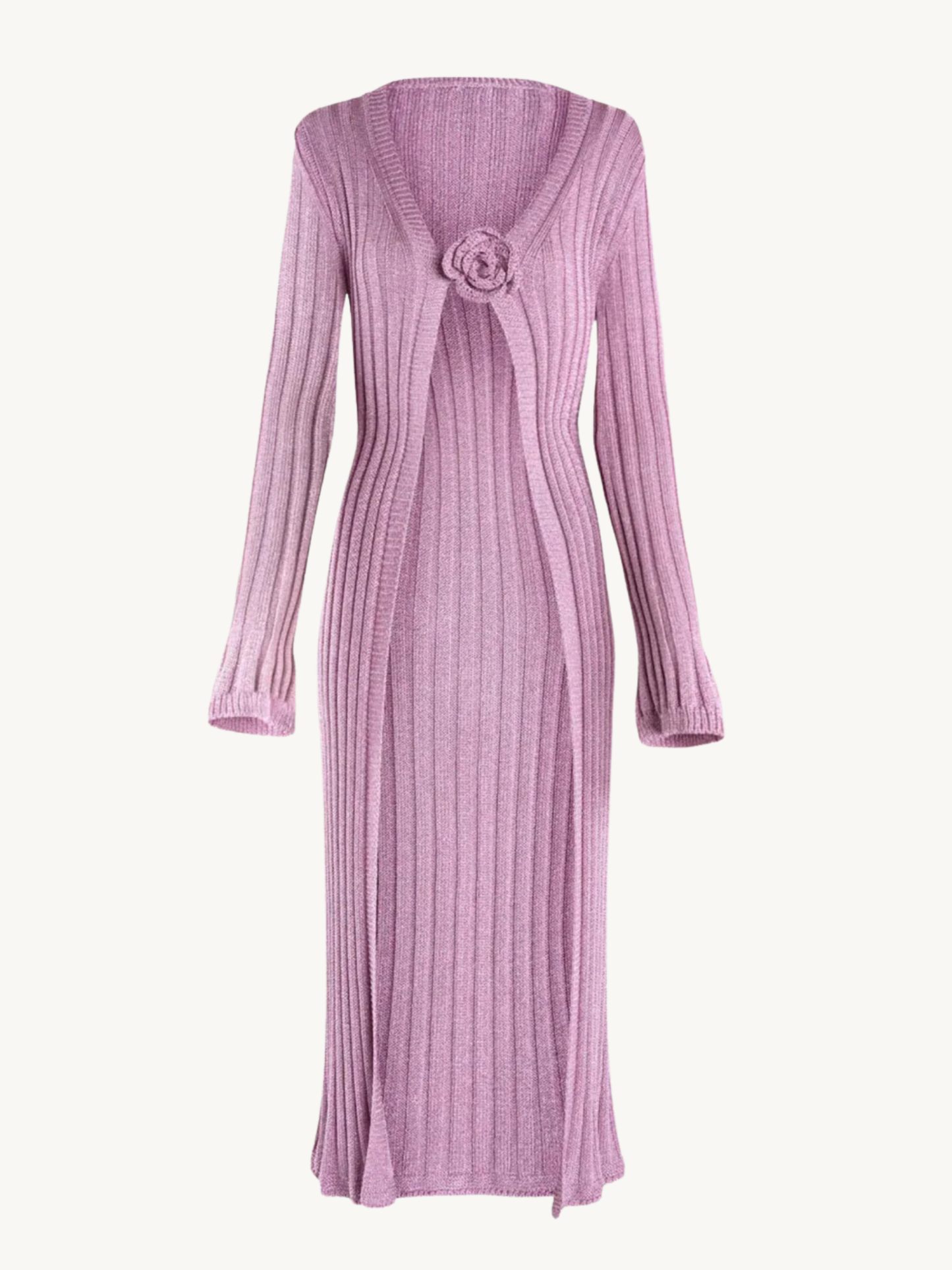 Rosie Cardigan - Mauve Lurex