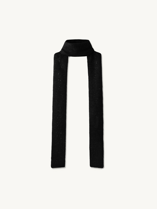 Natalia Skinny Scarf - Black Sequin