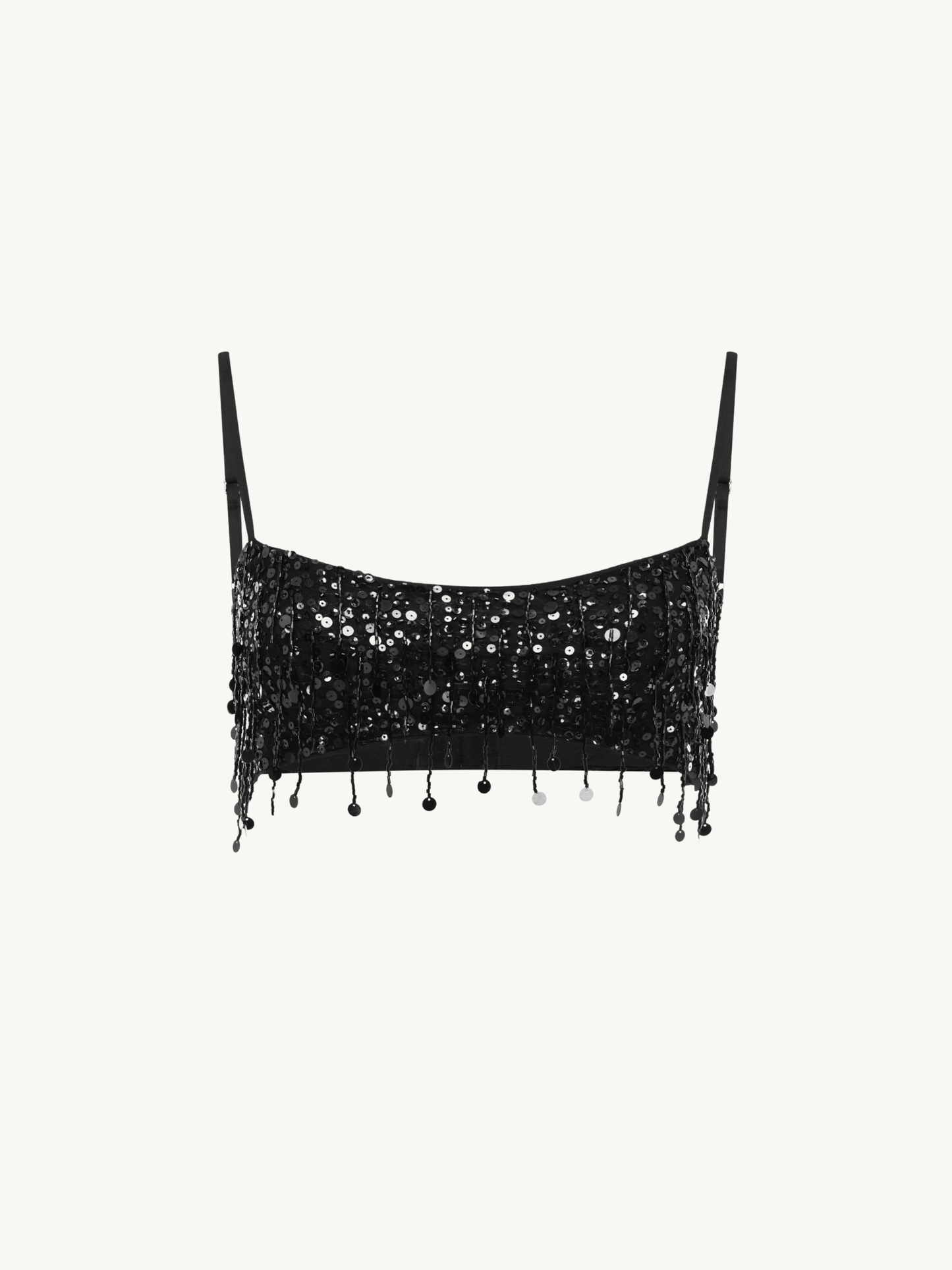 Yasmin Hand Beaded Bralette - Black