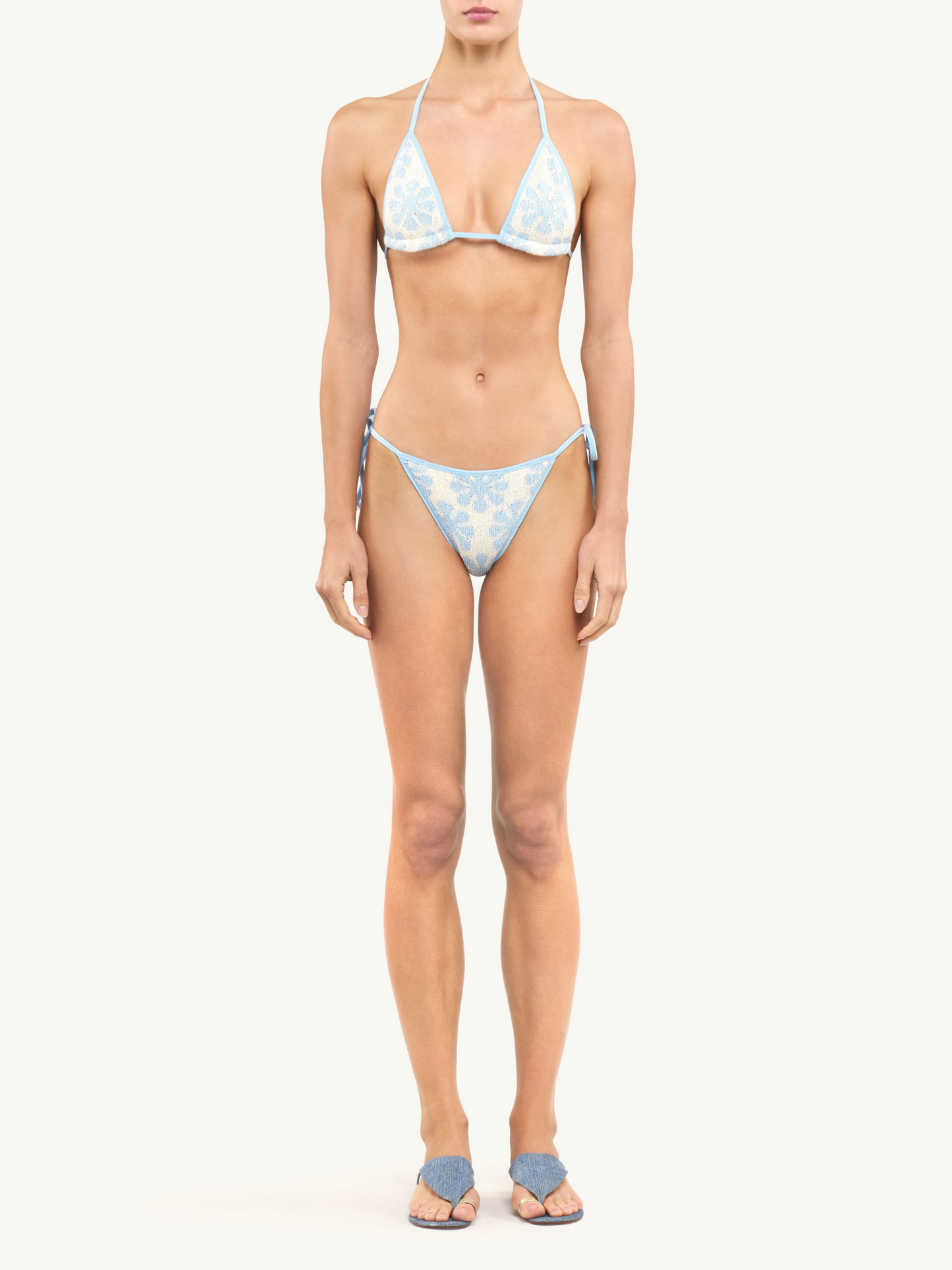 Lio Jaquard Bikini Bottom - Salt/Sky Blue Delilah Sequin