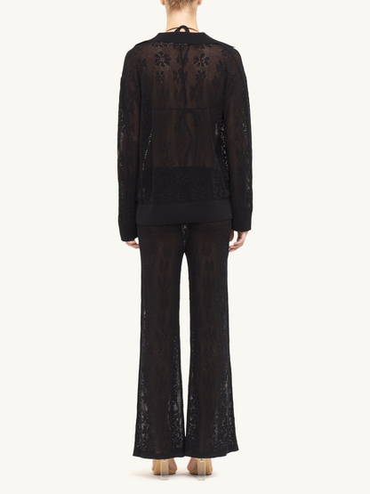 Delilah Crochet Pant - Black