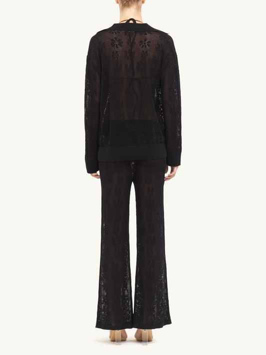 Delilah Crochet Shirt - Black