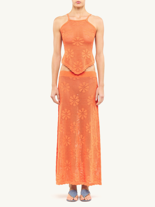 Bruna Crochet Top - Tangerine
