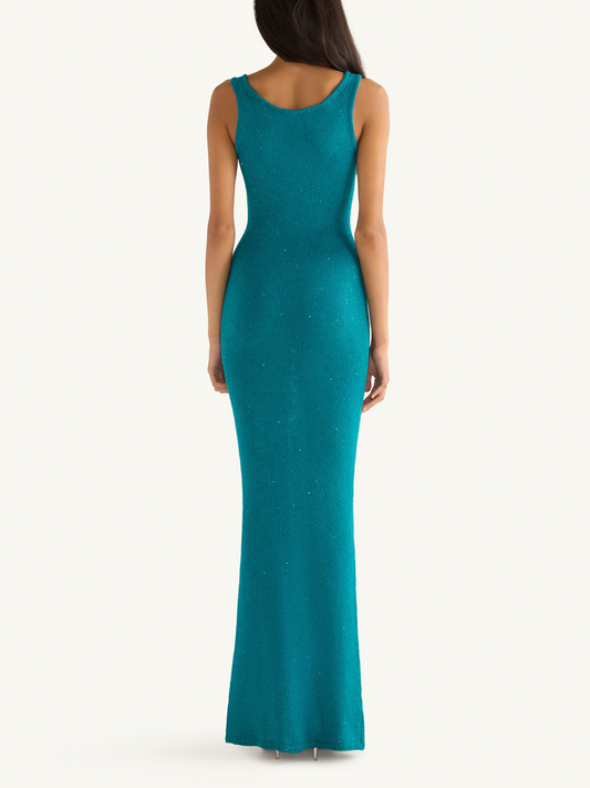 Ana Dress - Palm Green Sequin