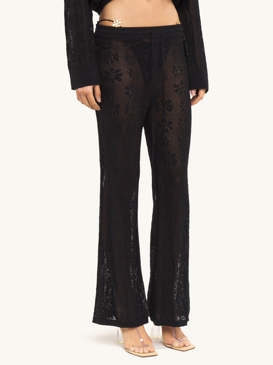 Delilah Crochet Pant - Black