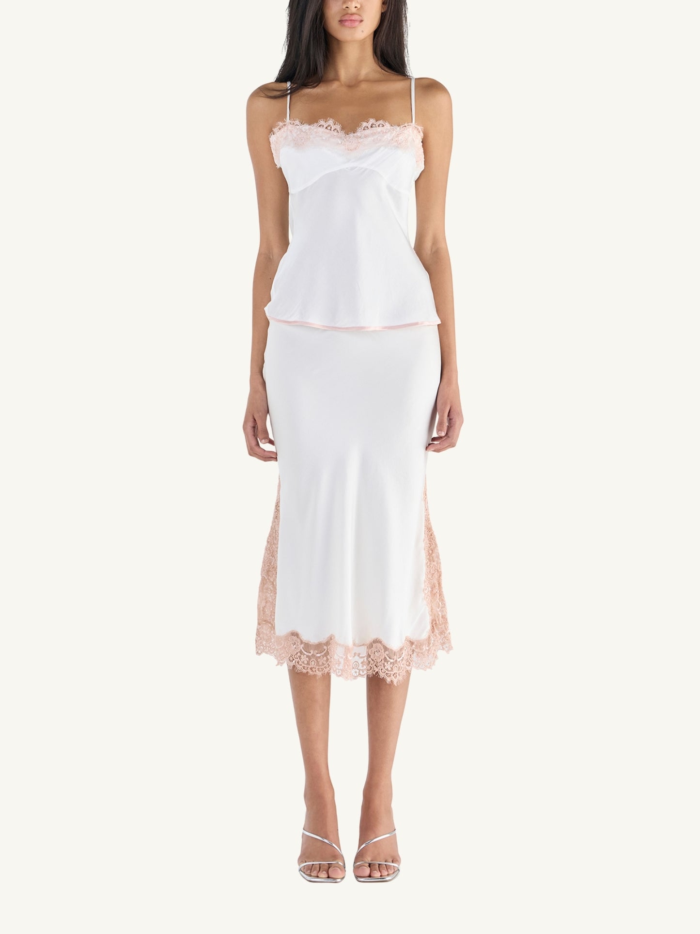 Nikolina Midi Skirt - Salt/Pink Salt