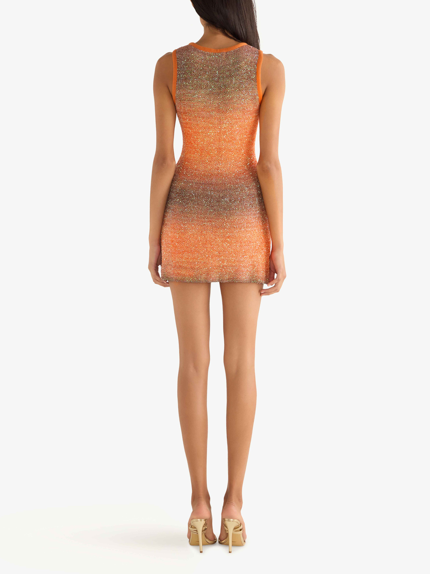 Natalia Ombre Mini Dress - Burnt Orange Sequin