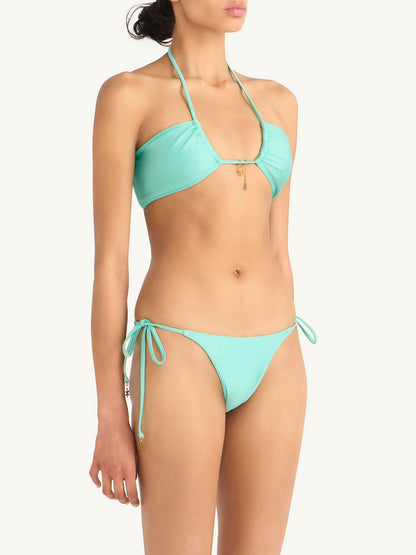 Brianna Halter Bikini Top  - Swimming Pool Blue
