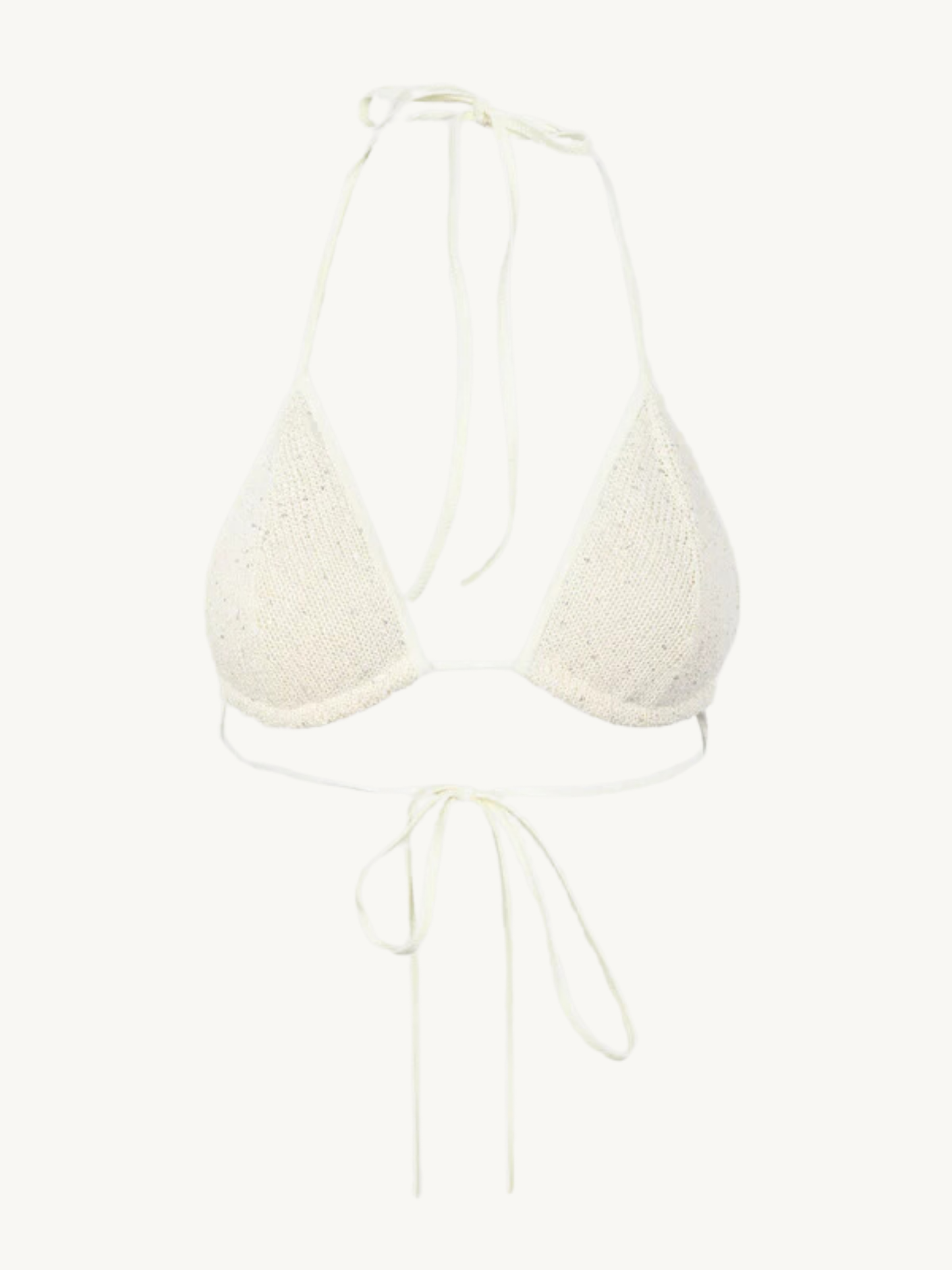 Lio Bikini Top - Ivory Sequin