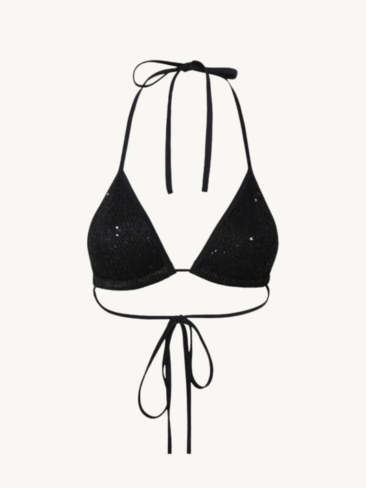 Lio Bikini Top - Black Sequin