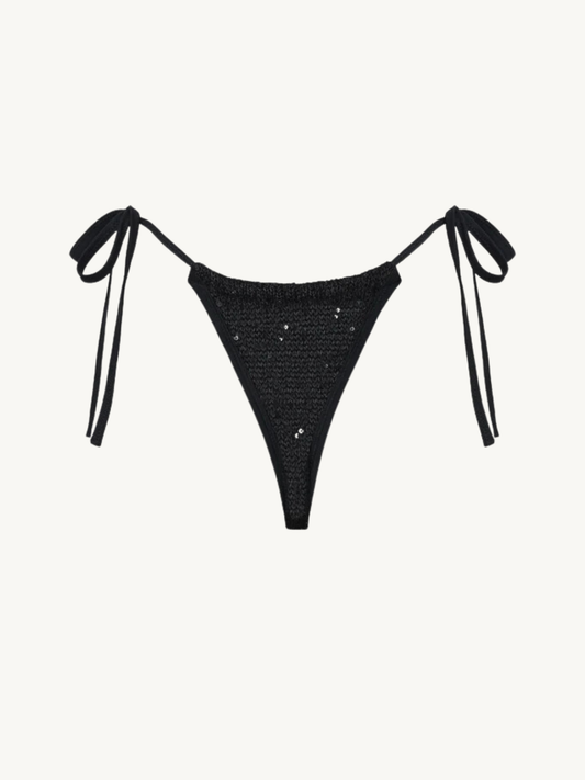 Lio Bikini Bottom - Black Sequin