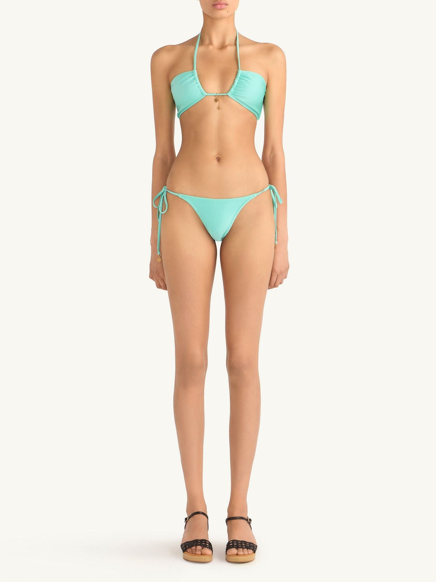 Brianna Halter Bikini Top  - Swimming Pool Blue