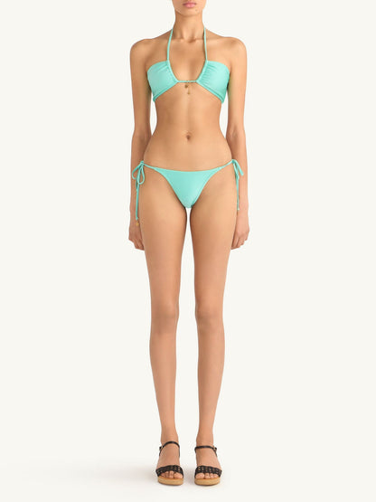 Brianna Halter Bikini Top  - Swimming Pool Blue