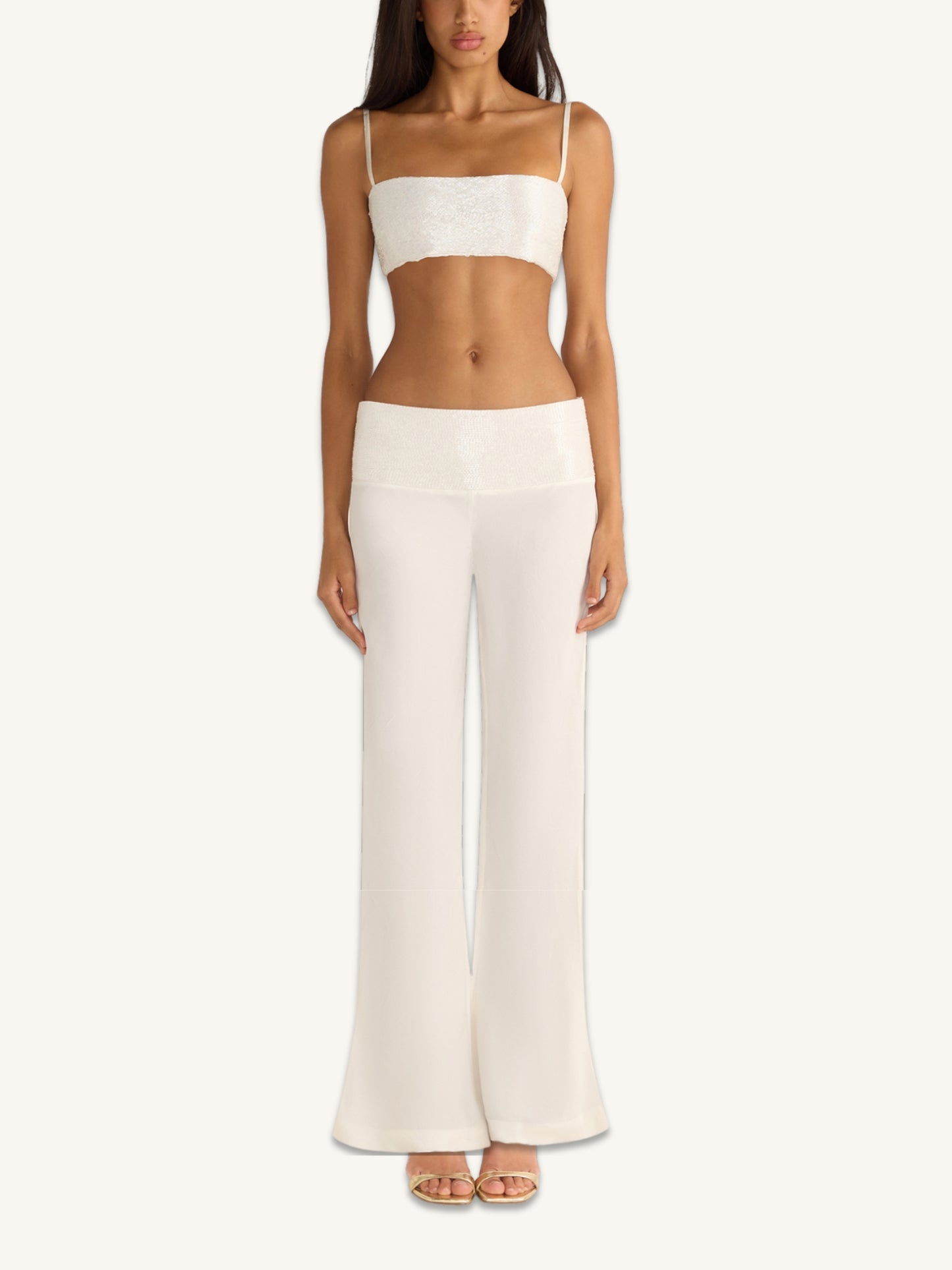 Iris Hand Beaded Bralette - Salt