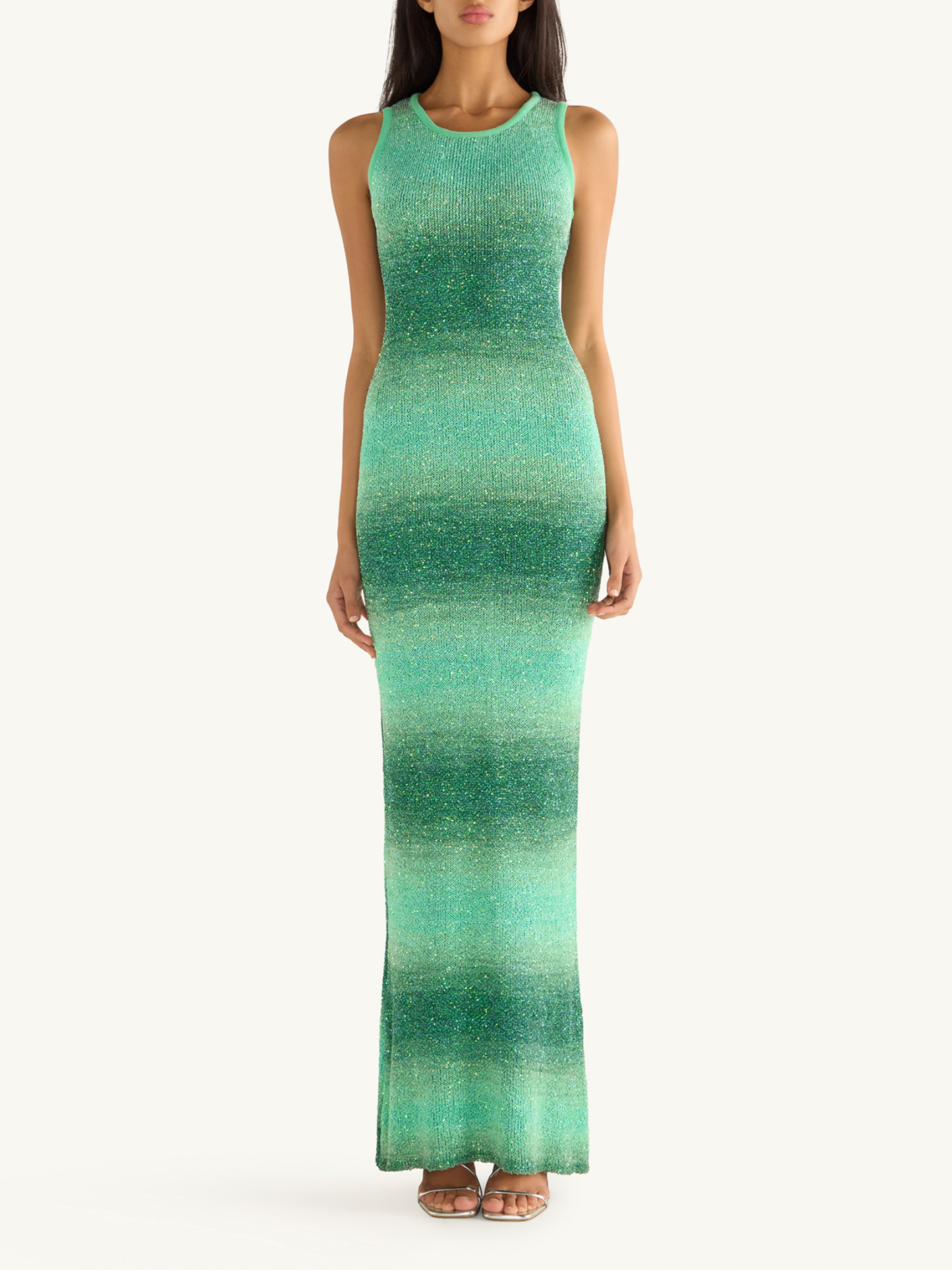 Natalia Ombre Dress - Palm Green Sequin