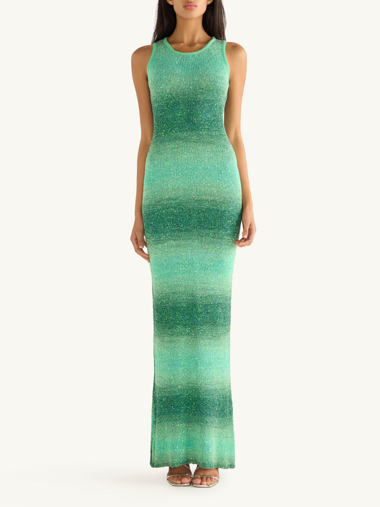 Natalia Ombre Dress - Palm Green Sequin