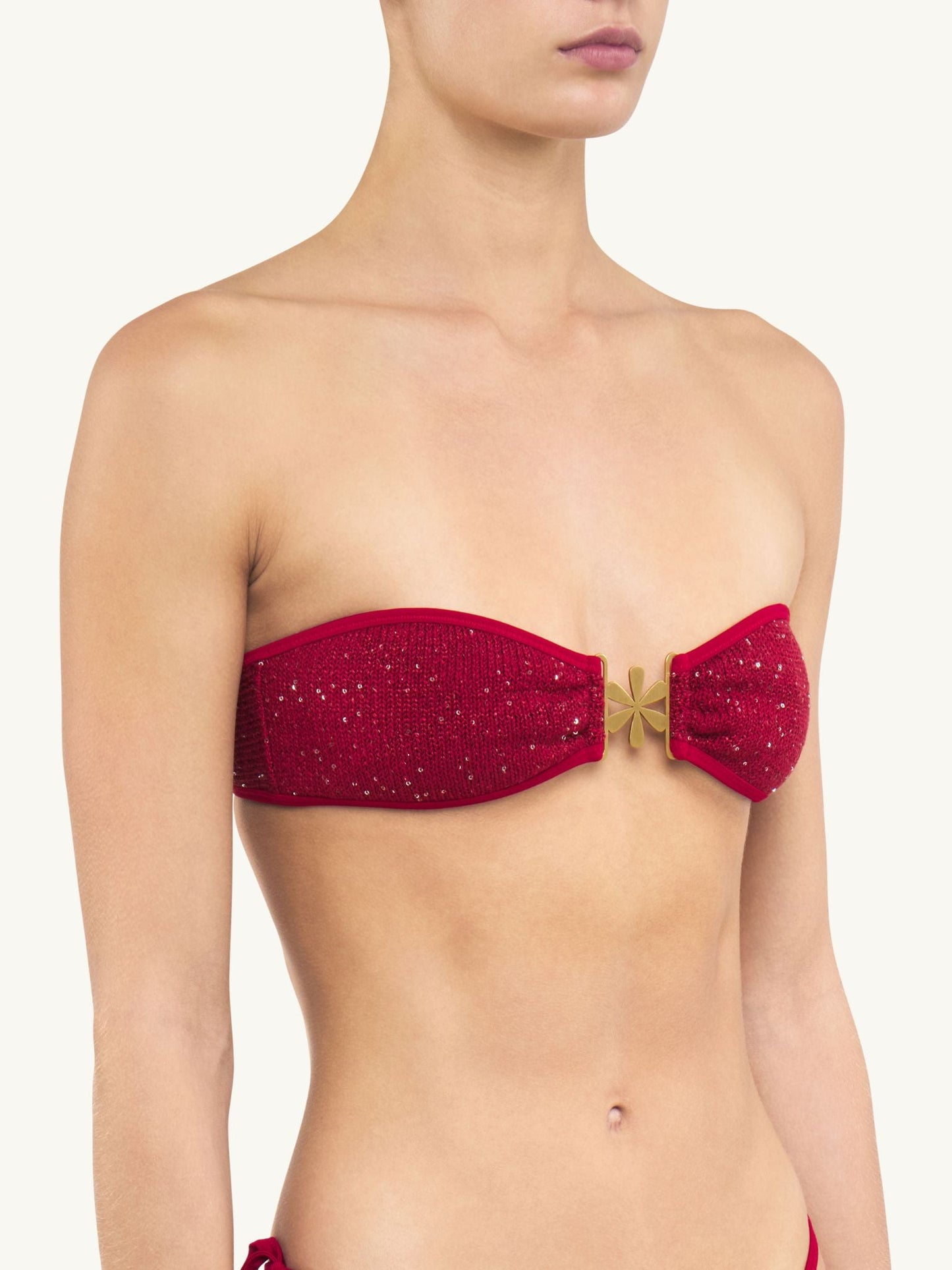 Mia Knitted Bikini Top - Wine