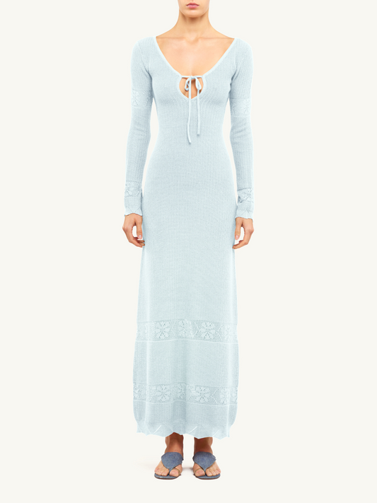 Rita Crochet Dress - Sky Blue