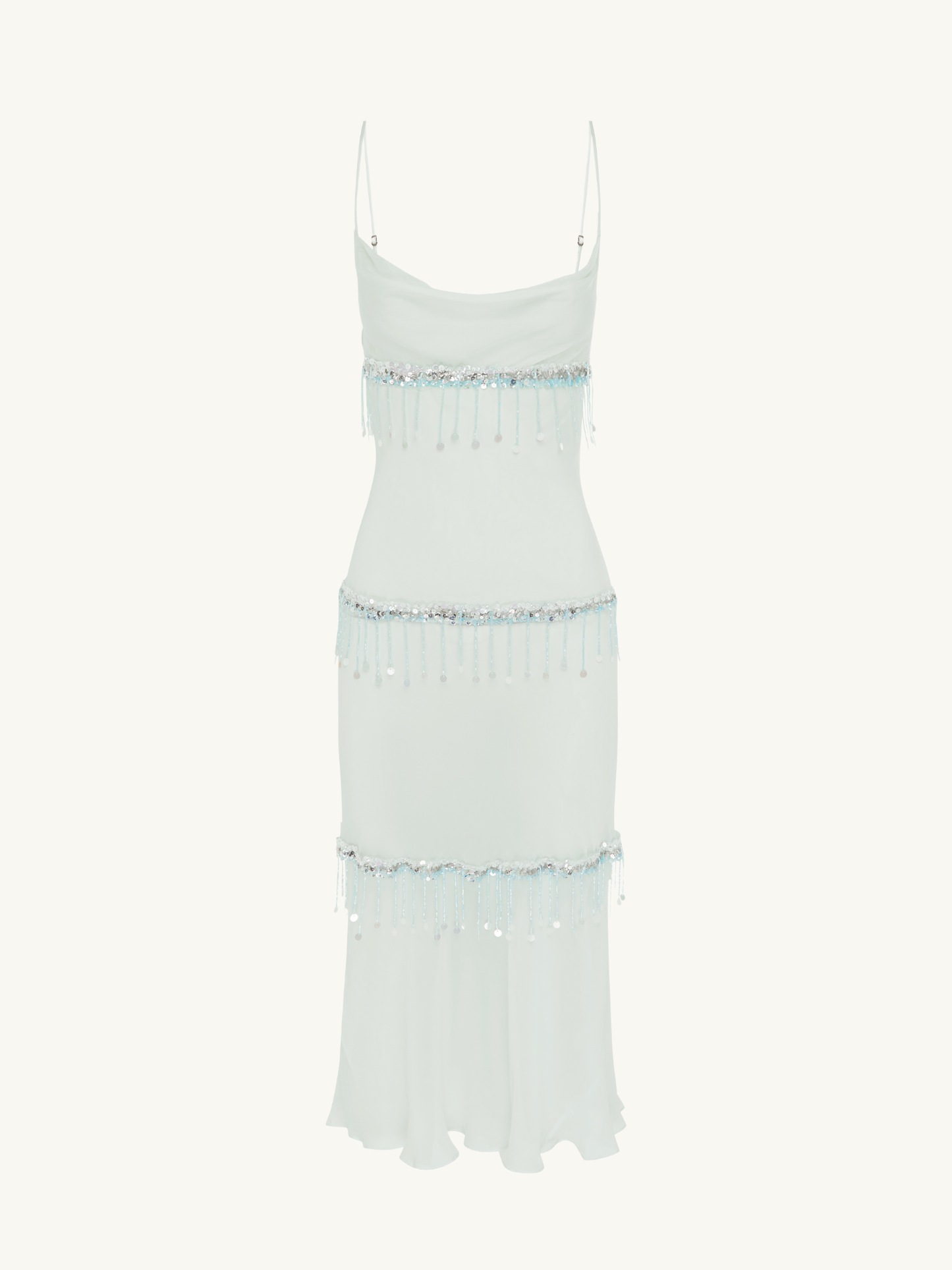 Layla Hand Beaded Dress - Ice Blue