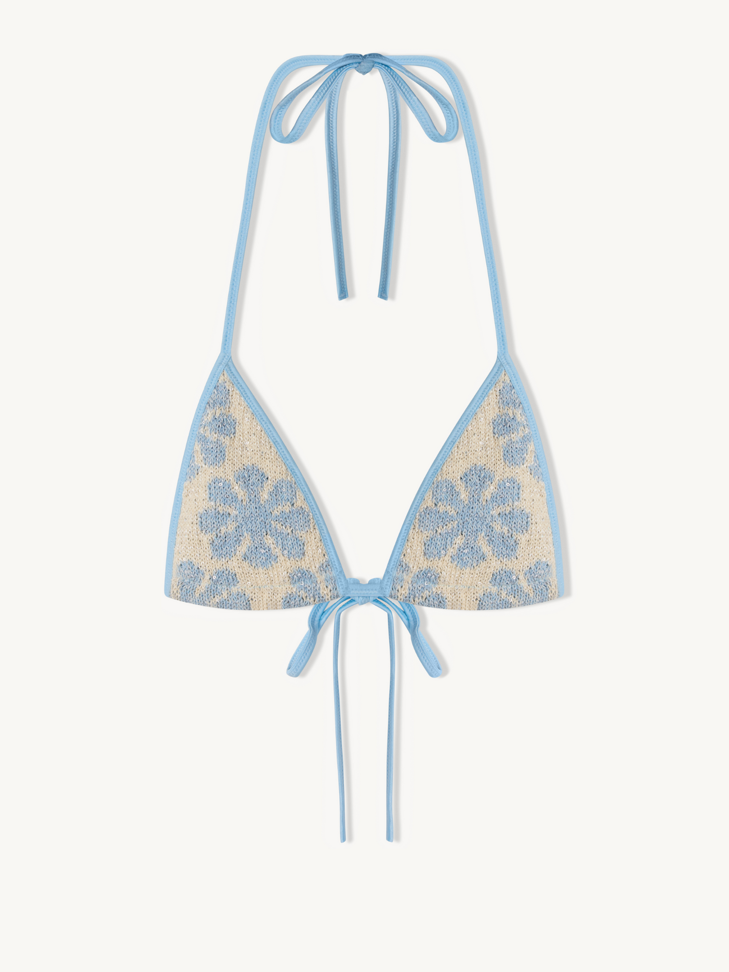 Lio Jaquard Bikini Top - Salt/Sky Blue Delilah Sequin