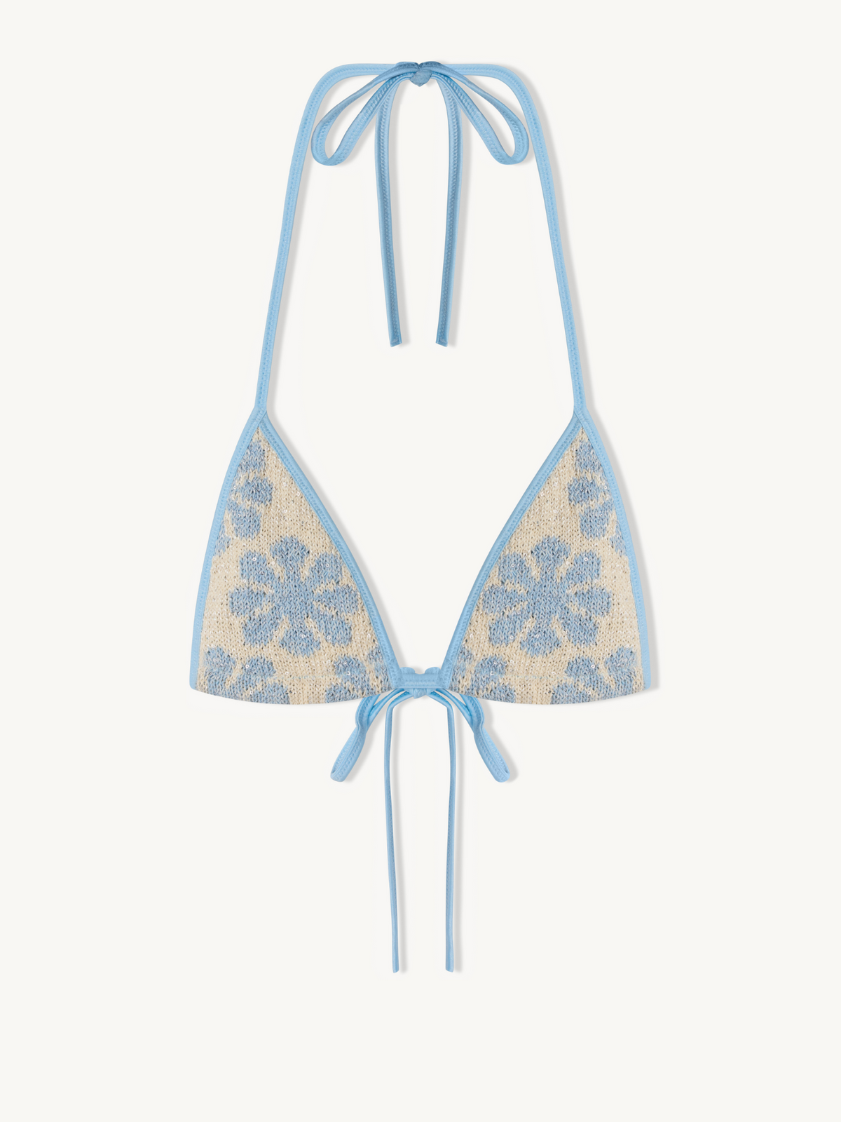 Lio Jaquard Bikini Top - Salt/Sky Blue Delilah Sequin