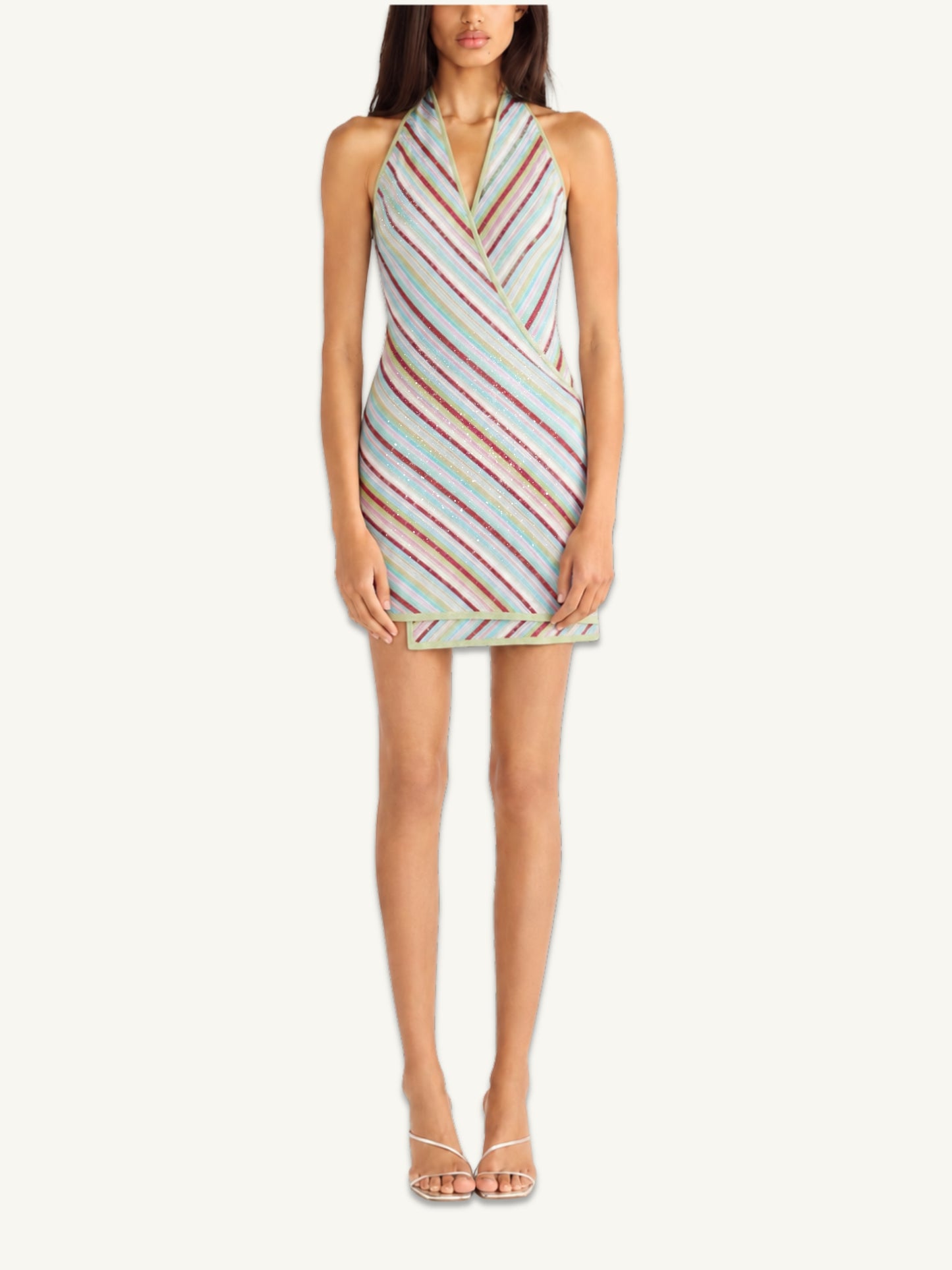 Lila Wrap Mini Dress - Multi Stripe