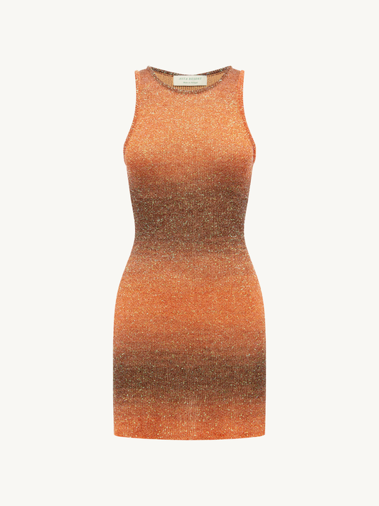 Natalia Ombre Mini Dress - Burnt Orange Sequin