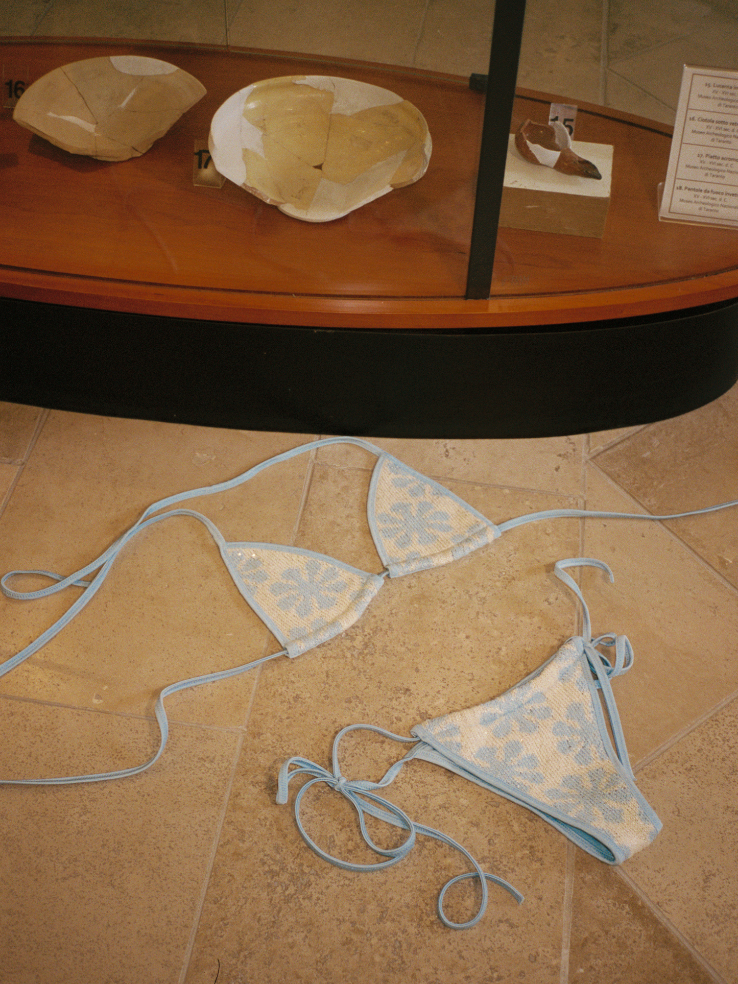 Lio Jaquard Bikini Top - Salt/Sky Blue Delilah Sequin