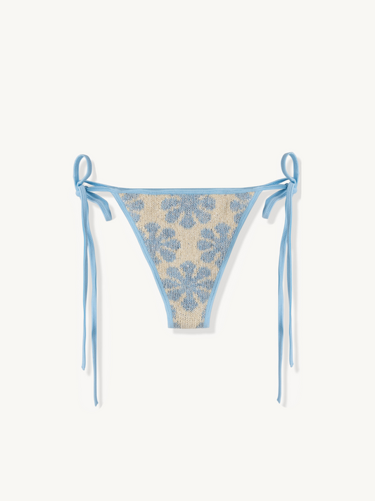 Lio Jaquard Bikini Bottom - Salt/Sky Blue Delilah Sequin